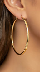 Opaline Metal Hoop Earrings - Gold