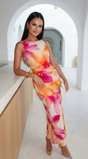 Soléa Floral Maxi Dress - Orange