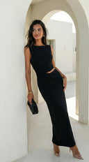 Astra Cut Out Maxi Dress - Black