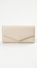 Amara Tri-fold Envelope Faux Leather Wallet Clutch - Ivory