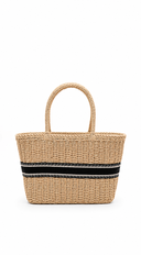 Pam Faux Straw Tote Bag - Ivory