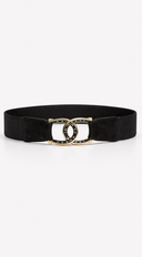 Sia Interlocking Buckle Wide Belt - Black
