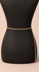 Tina Layered Drop Plus Size Chain Belt - Gold