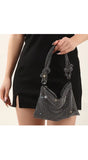 Zaree Black Rhinestone Evening Purse