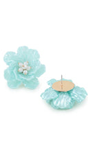 Santorini Flower Earrings - Blue