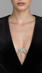 Celestia Butterfly Crystal Bra Chain - Gold