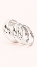 High Shine Stacked 3 Piece Bangle Set - Silver