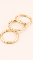 Zaral Polished 3 Piece Bangle Bracelet Set - Gold