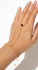 Lora Clover Hand Chain Magnetic Bracelet - Gold