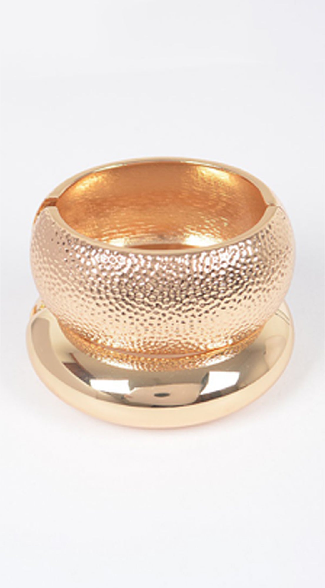 Gilded Duo Two Piece Set Metal Bangle -  Gold
