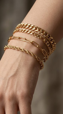Mia 4 Strand Layered Chain Bracelet Set - Gold