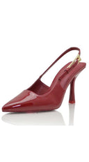Alina Slingback Pointed Toe Pump Heels - Burgundy