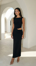 Astra Cut Out Maxi Dress - Black