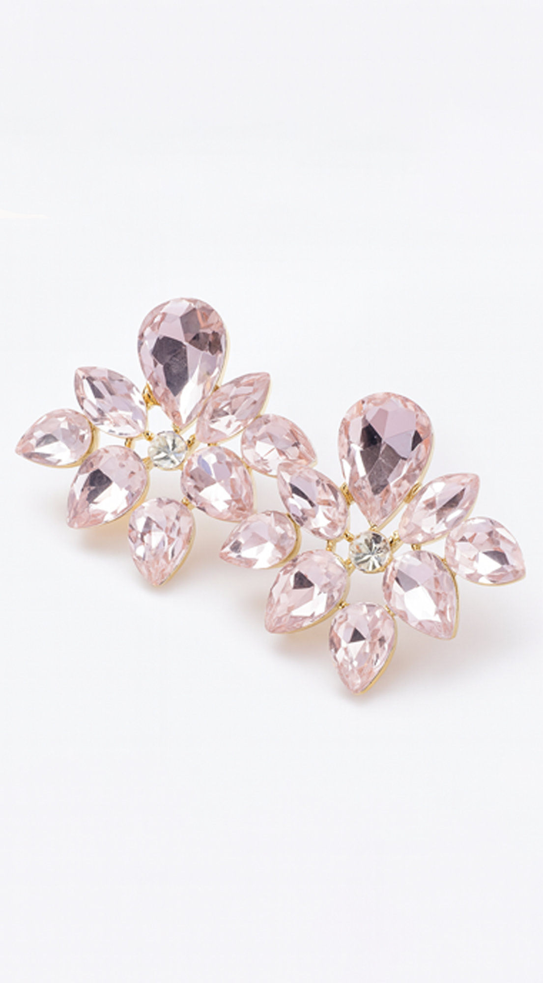 Ready For Love Rhinestone Earrings - Pink