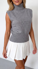 Kivie Pleated Mini Skort - Off White