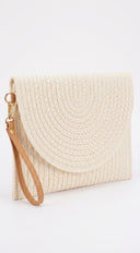 Tina Braided Envelope Clutch - Ivory