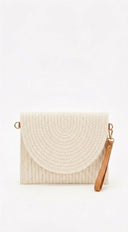 Tina Braided Envelope Clutch - Ivory
