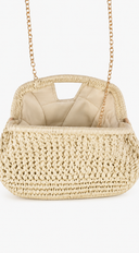 Raya Straw Woven Clutch Bag - Ivory