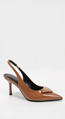 Rihanna Sling back Heel styled on foot wide shot