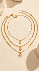 Santorini Pearl & Starfish Necklace - Gold