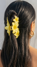 Tropical Plumeria Flower Claw Clip - Yellow