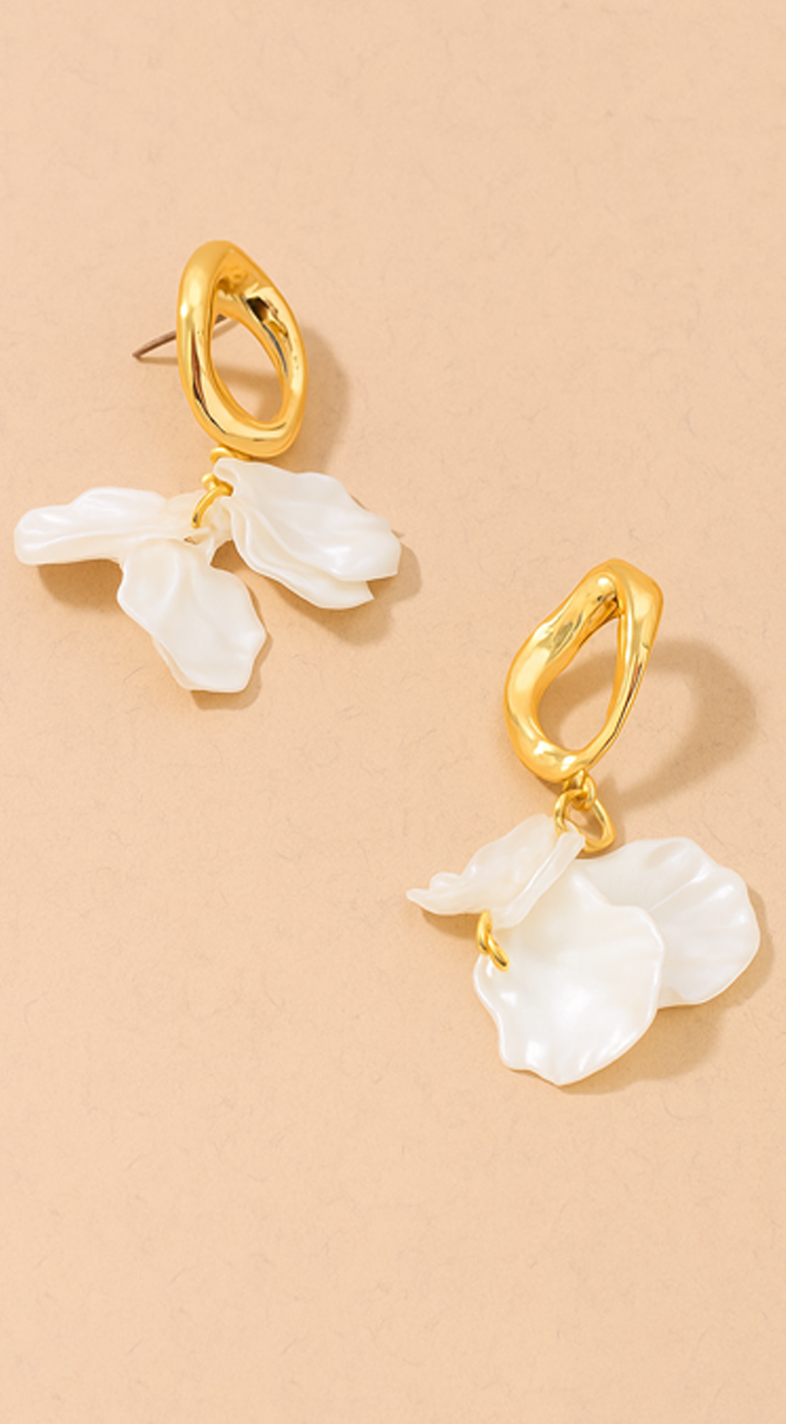 Ella Twisted Blossom Petal Drop Earrings - Ivory