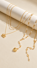 Amore Pearl Heart Lariat Necklace - Gold
