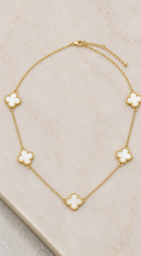 Solana Cubic Zirconia Clover Chain Necklace - White
