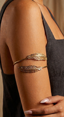Feather Arm Cuff Bracelet - Gold
