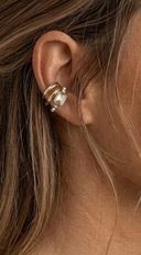 Tula Crystal Layered Ear Cuff Earrings - Gold