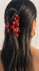 Tropical Plumeria Flower Claw Clip - Red
