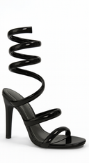 Cavarelli Coiled Sandal Heels - Black
