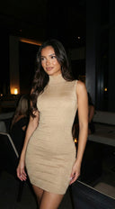 Ravyn Knit Shimmer Mini Dress - Gold