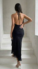 Lecce Halter Maxi Dress - Black