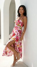 Floréa Bodice Floral Maxi Dress - Pink