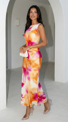 Soléa Floral Maxi Dress - Orange