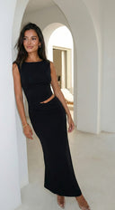 Astra Cut Out Maxi Dress - Black