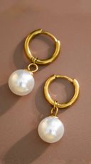 Lia 18K Gold Dipped Pearl Drop Earrings - Gold