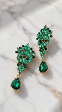 Sivera Marquise Teardrop Earrings - Green
