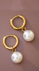 Lia 18K Gold Dipped Pearl Drop Earrings - Gold