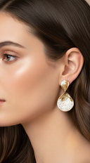 Jia Gold Plated Metal Earring - Gold