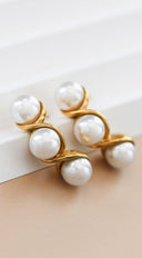 Gigi 18K Gold Dipped Pearl Stud Earrings - Gold