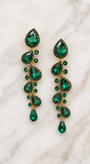Elegance Stone Drop Earrings - Green