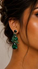 Raya Teardrop Earrings - Green