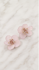 Floria Petal Flower Earrings - Pink