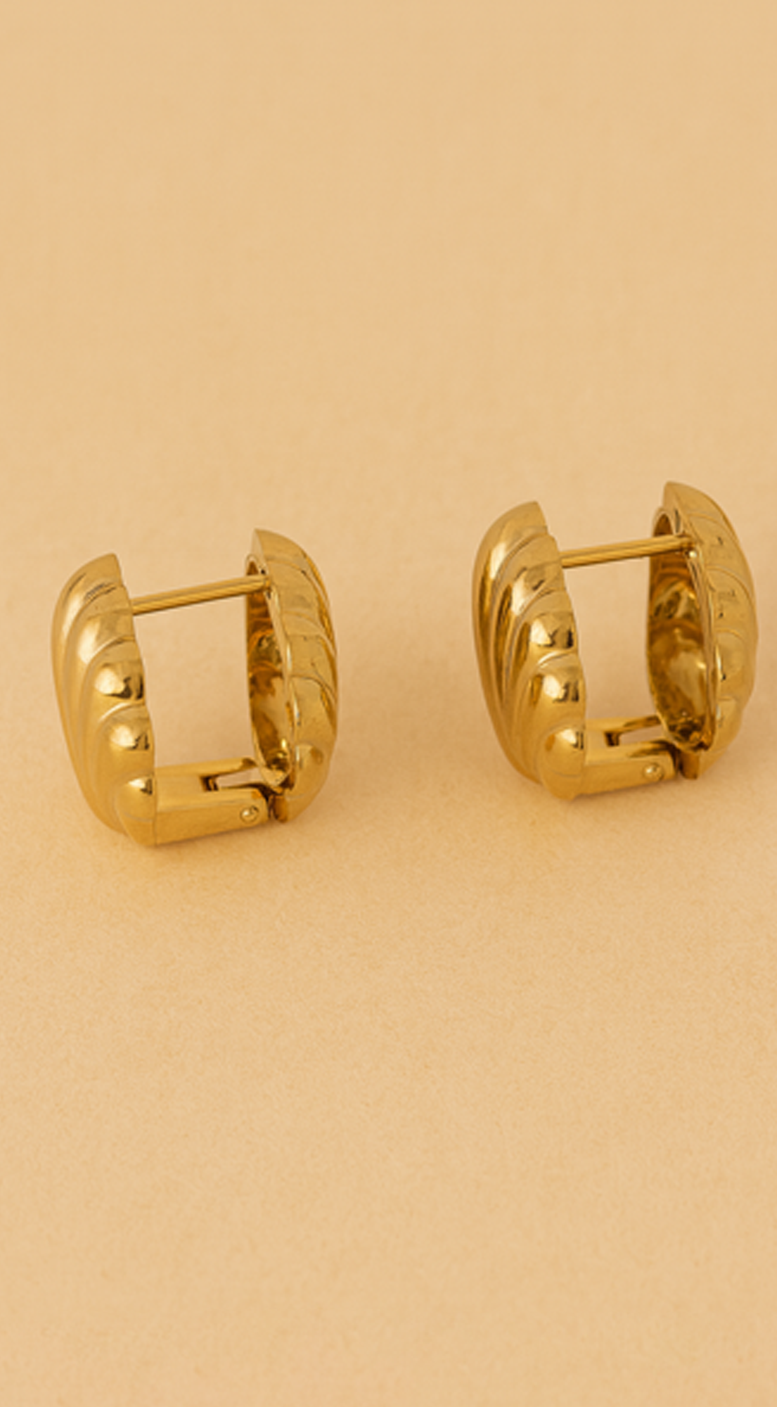 Clam Shell Hoop Earrings - Gold
