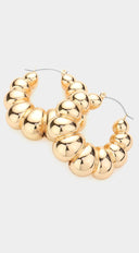 Gold Metal Striped Earrings
