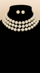 Pearl Whisper Necklace & Earrings Set - Ivory