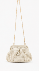 Marbella Crochet Knit Pouch Bag - Ivory