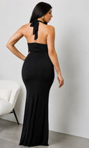 Zalyra Halter Cutout Maxi Dress - Black